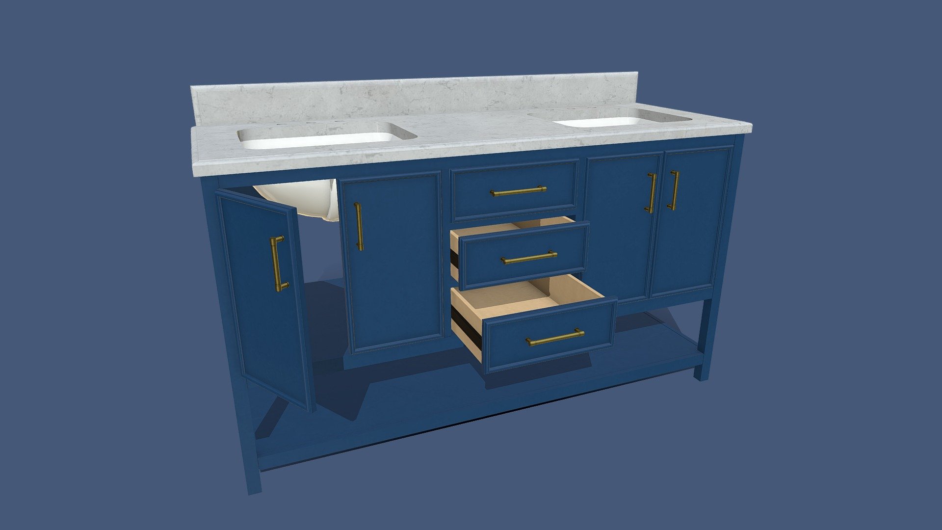 Double Bathroom Vanity - 3D model by dellmitch [7f4d4ba] - Sketchfab