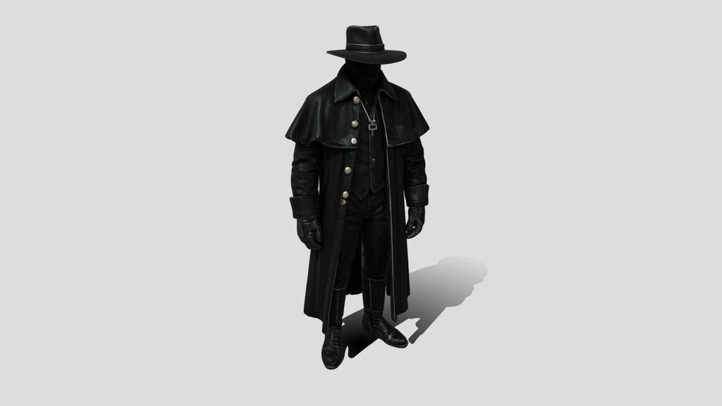 Black Cloaked Shadow Figure 3d Model Free