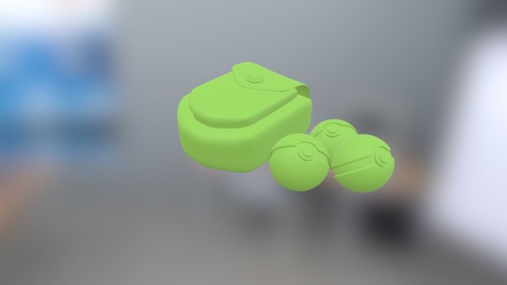 Pokeball's and bag 3D Model