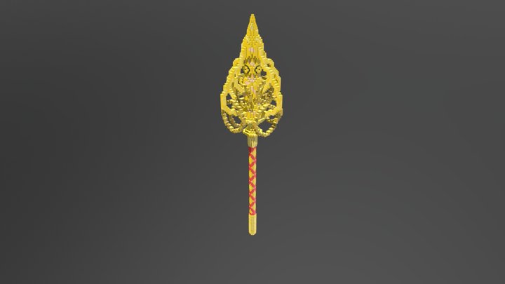 Thanh tích trượng cửu hoàn 3D Model