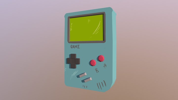 Gameboy Low Poly 3D Model