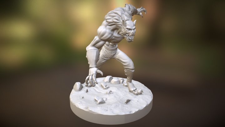 Wolfman Sculpture 3D Model