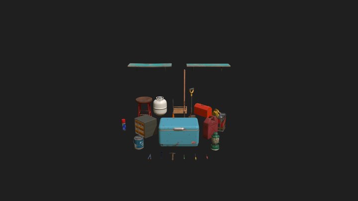 Workbench Props 3D Model