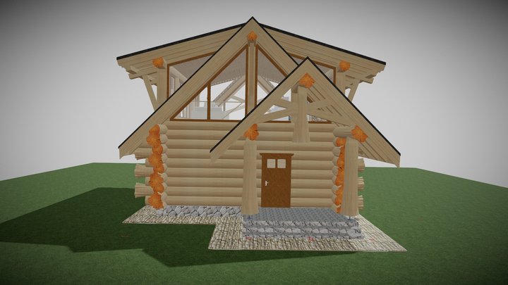 2 story wooden house 3D Model