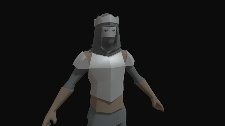 Low Poly Dark Knight (Mixamo Rigged) 3D Model