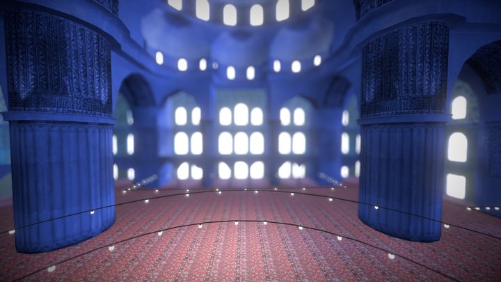 Blue Mosque Interior 3D Model