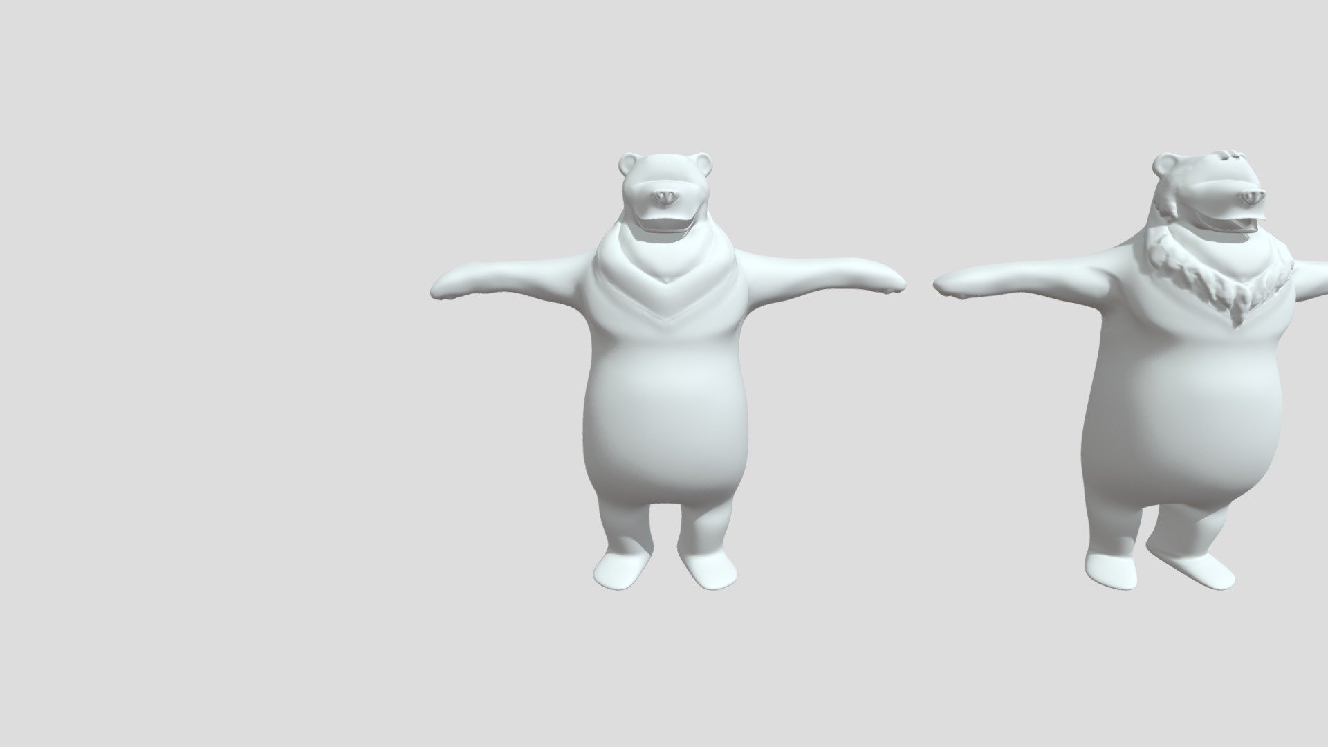 Cartoon Bear FBX No Texture High Poly