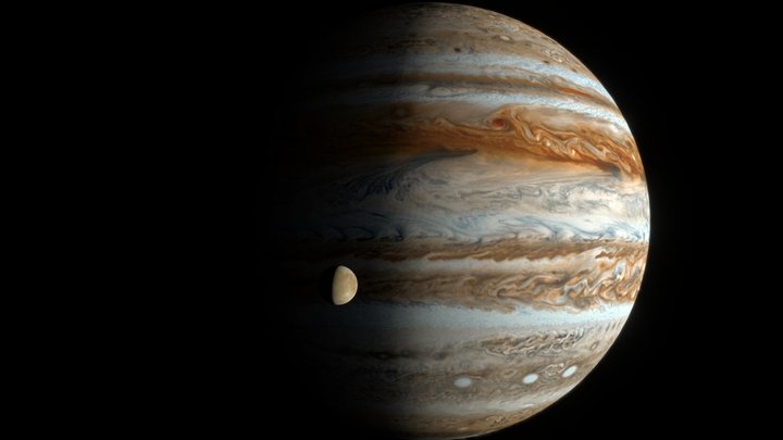 Jupiter With Moons 3D Model