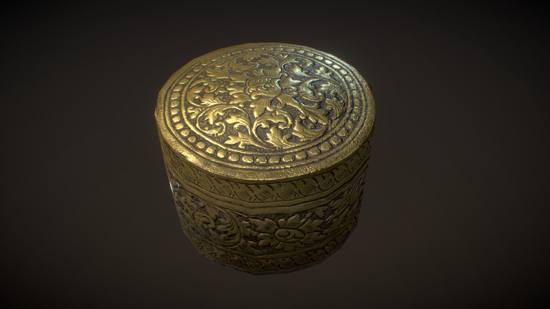 Small Brass Container - free game-ready asset