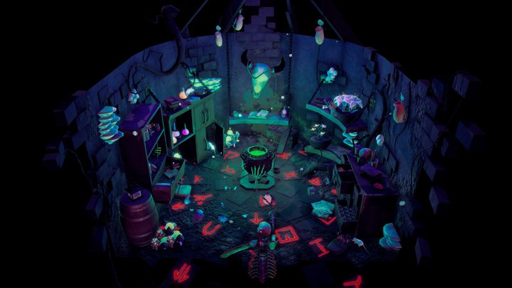 HellFire Grotto Night 3D Model