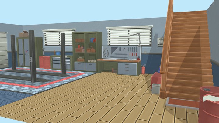 Stylized Garage 3D Model