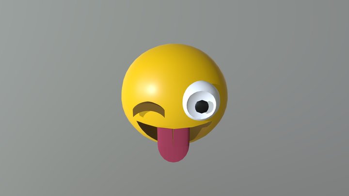 Wink Emoji A06 3D Model