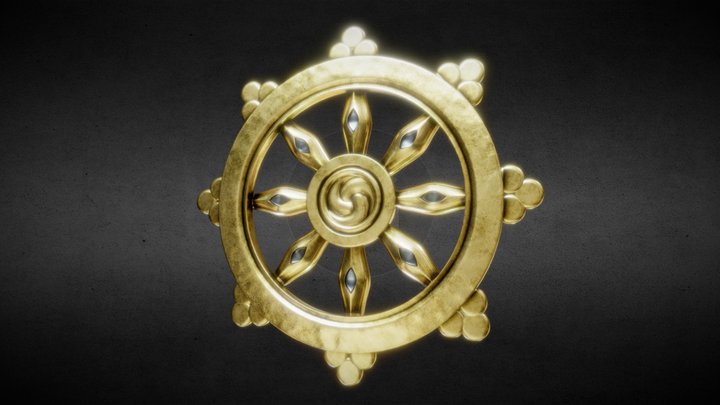 Dhamma Wheel 3D Model