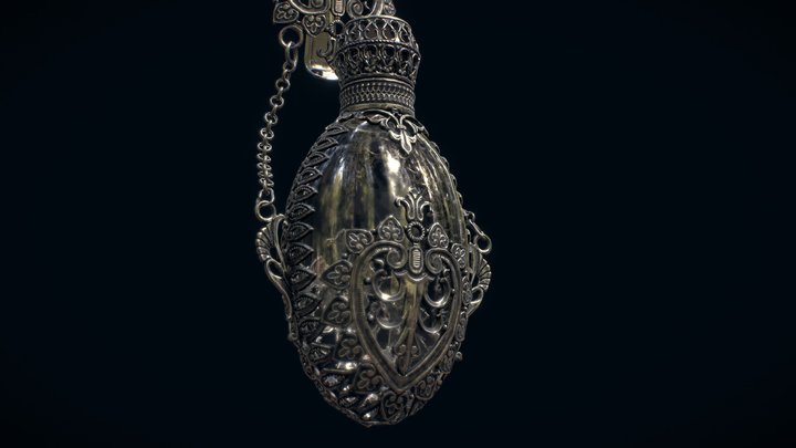 ancient victorian perfume vile 3D Model