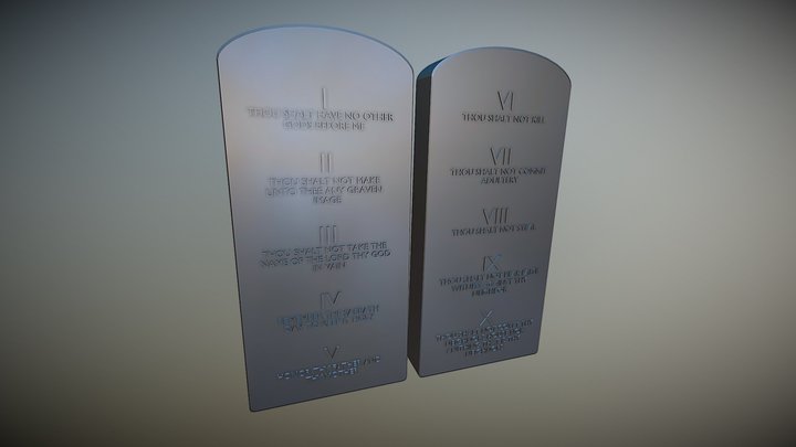 Tablets of Ten Commandments (English) – Free 3D Model STL