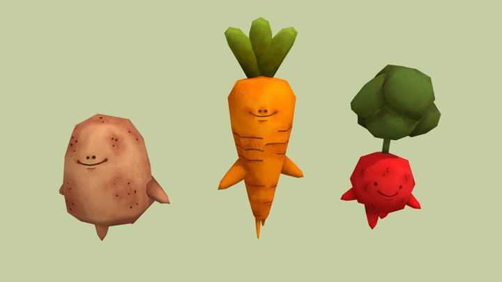 Vegetable Walk Cycles 3D Model