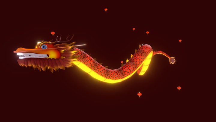 Chinese Dragon Lantern 3D Model