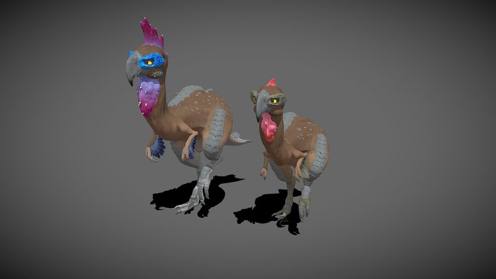 Terror-chiken Male and Female 3D Model
