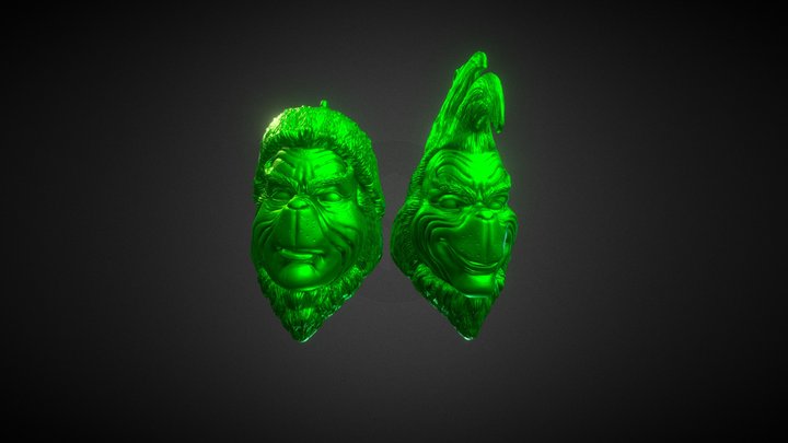 THE GRINCH (JIM CARREY) CHRISTMAS ORNAMENT 2 X 1 3D Model