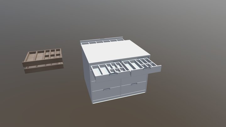 Dressing Table/Island for walk in wardrobe 3D Model
