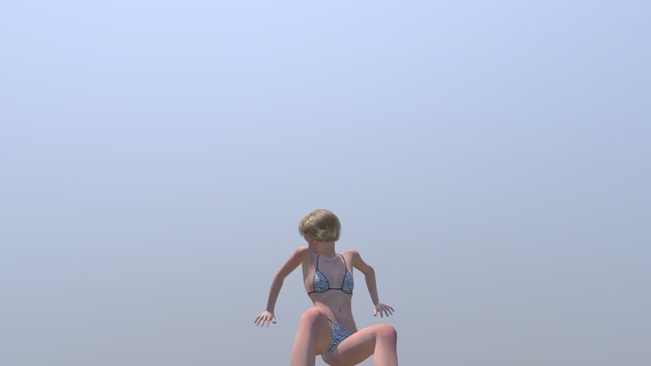 Bikini Girl (crawl backwards) 3D Model