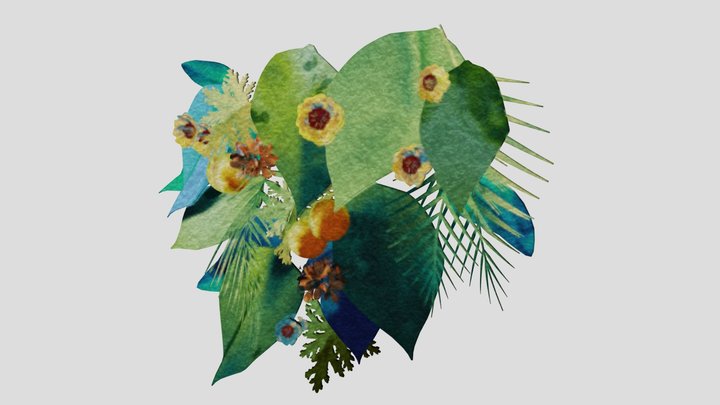 Watercolor Foliage 3D Model