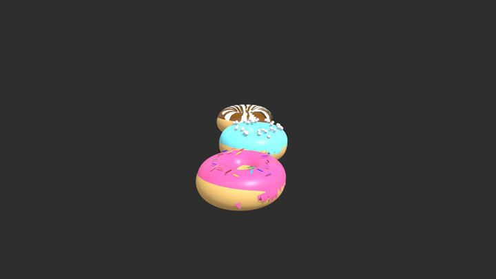 3D Donuts Collection - Blender Modeling 3D Model