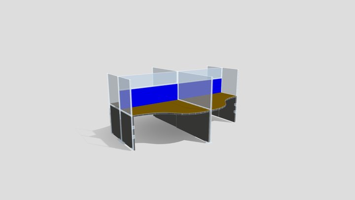 acrylic shield protector table 3D Model