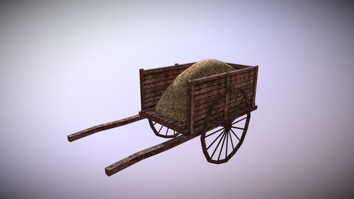 Medieval Wooden Cart 3D Model