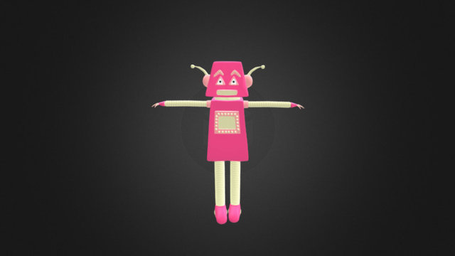 Robotic Female Character - Proportional 3D Model