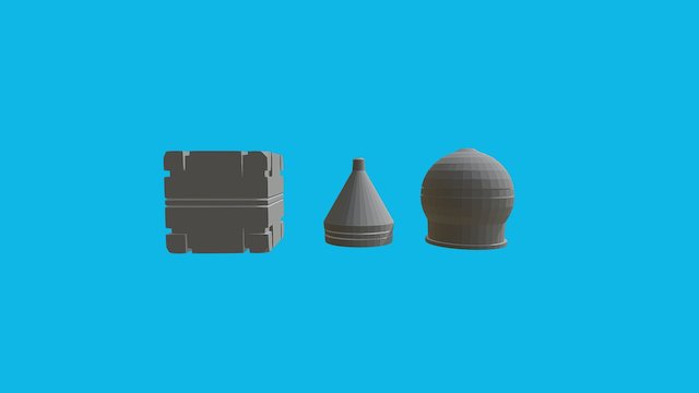 Cube Cone Sphere 3D Model
