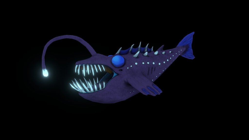 Angler Whale Hand Painted - 3D model by LoneStrider96 [7f800f1] - Sketchfab