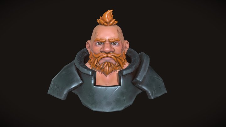 Dwarf Portrait 3D Model