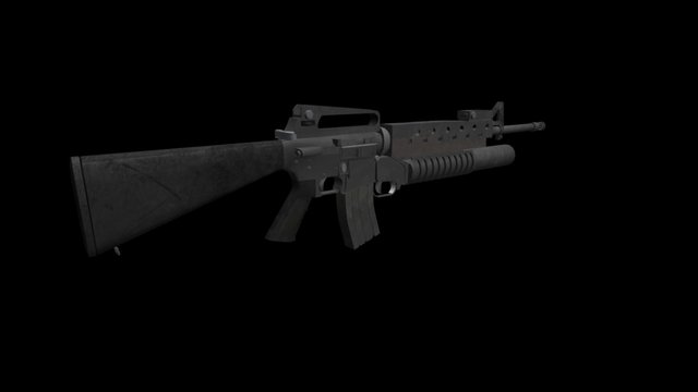 M16A2 M203 3D Model