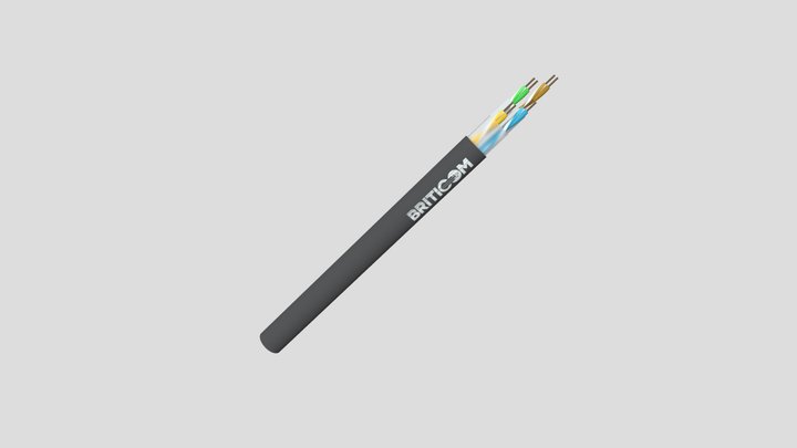 Cat6-OSP-4 Pair-U UTP Gel Filled 3D Model
