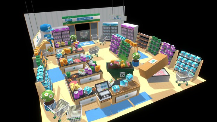 checkout sort scene 3D Model