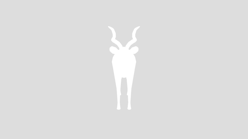 Low Poly Greater Kudu Antelope