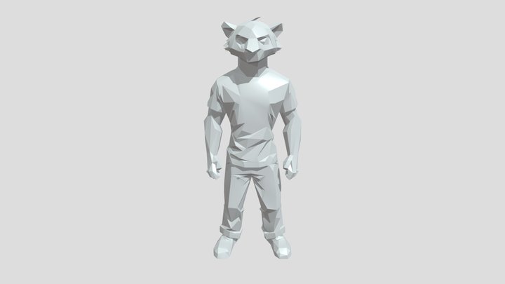 anthropomorphic tiger in clothes 3D Model
