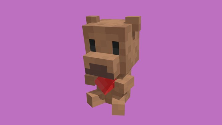 Minecraft valentine's day bear Plush 3D Model