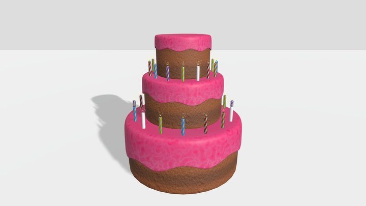 3 Layer Cake 3D Model