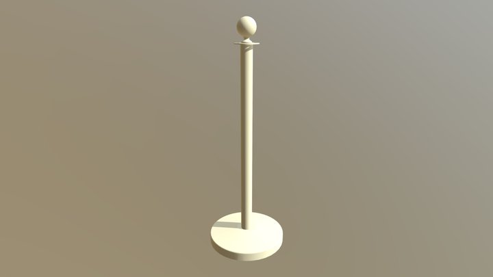 Flexibarrier Post & Rope Stanchion -Ball Head- 3D Model