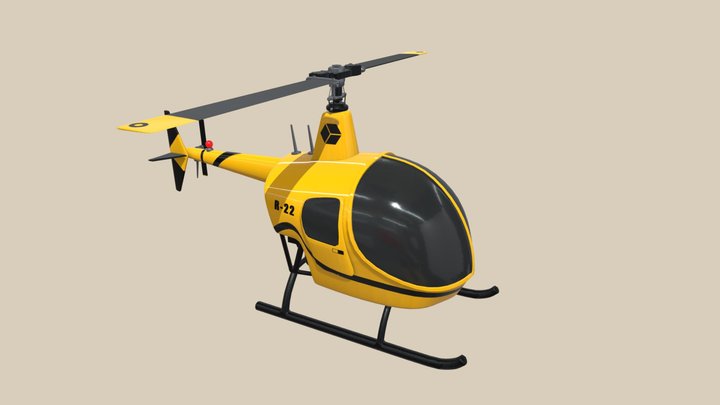 Stylized helicopter 3D Model