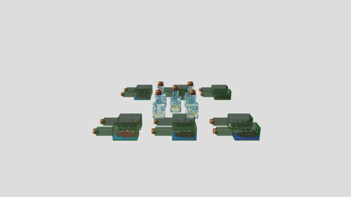 Bottle set 3D Model