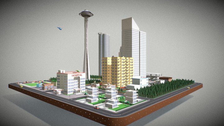Low Poly City 3D Model