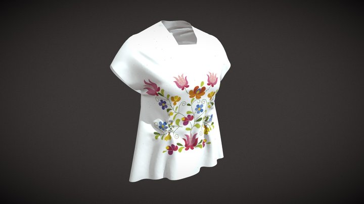 Blusa flores simple 3D Model