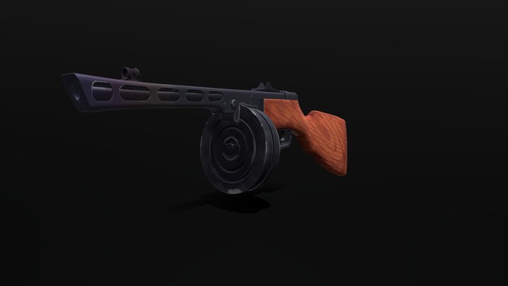 Stylised PPSH 3D Model