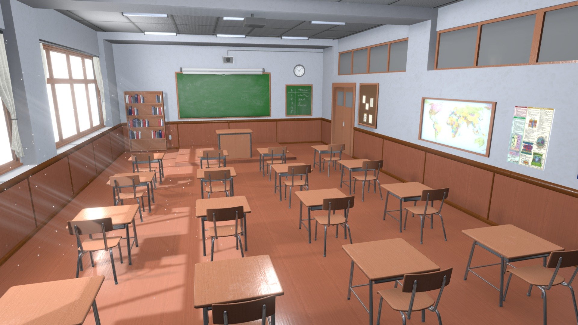 anime-classroom - 3D model by kjll3rvn [4477e6d] - Sketchfab