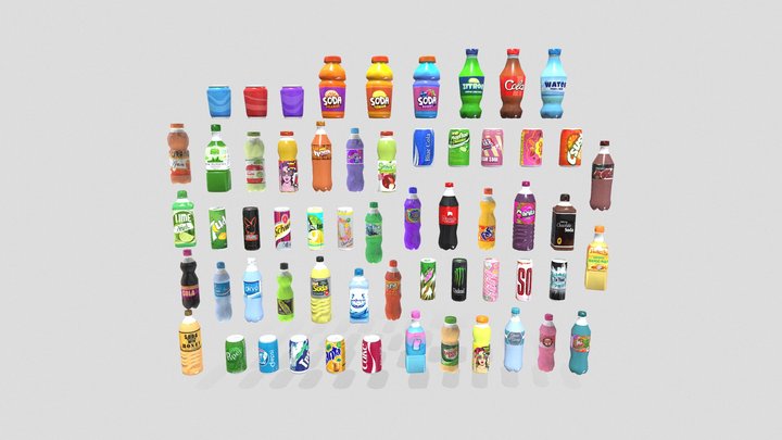 Bottle Set 3D Model