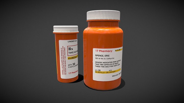 Pill Bottle 3D Model
