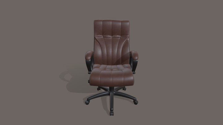 Brown Leather Office chair 3D Model